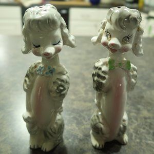 Vintage Poodle Salt  and Pepper Shakers
